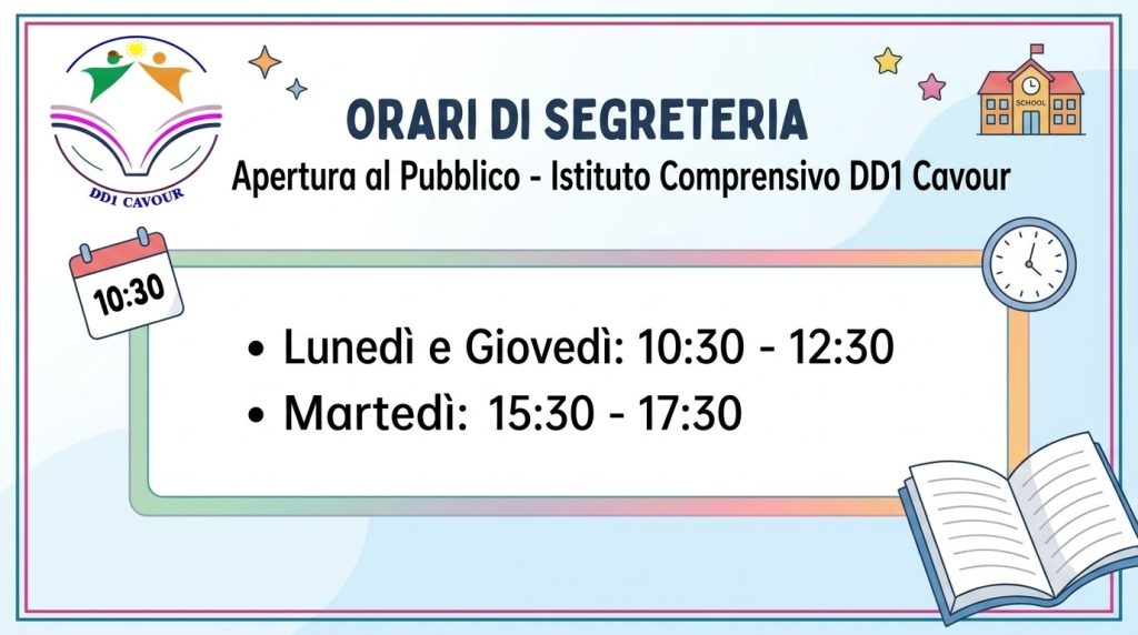 ORARI DI RICEVIMENTO Uffici di Segreteria a.s. 2026/27
